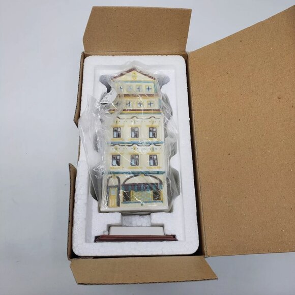 Vintage VTG Partylite Cafe Prague Tealight House Ceramic New in Box 6.25” Tall - Picture 12 of 14